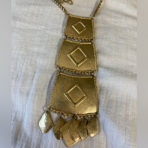 Chico’s Tribal‎ Statement Gold Tone Pendant Necklace